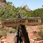 Sign at the beginning of Horseshoe Mesa on the Grandview Trail in the Grand Canyon